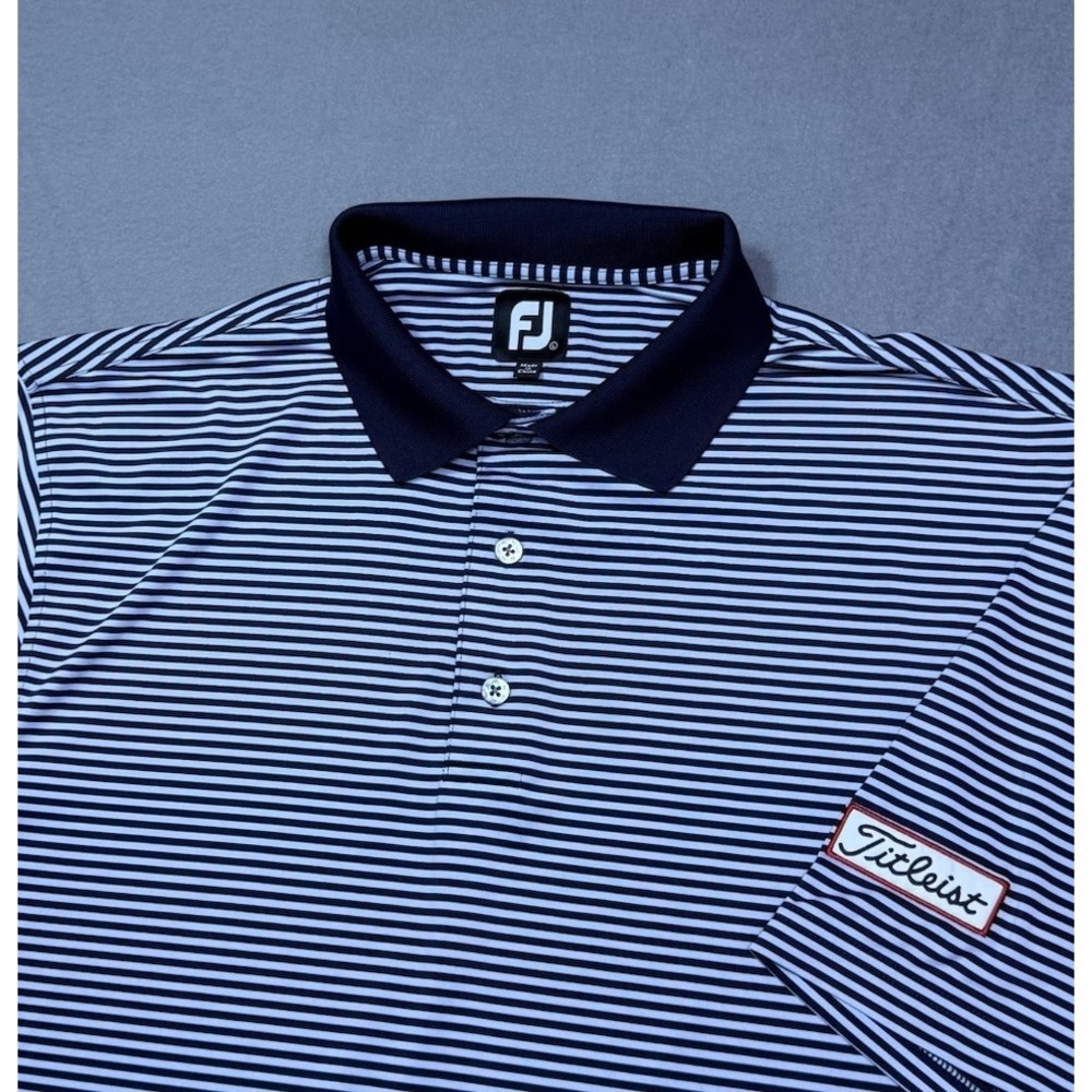 Footjoy Golf Polo Shirt Mens L Titleist Patch Performance Stretch Athleisure